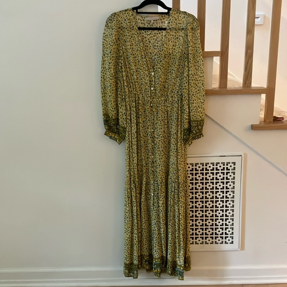 Vanessa Bruno Floral Print Bohemian Rizzi Maxi Dress size Medium